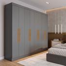 Guarda-Roupa Casal Monte 8 Portas 4 Gavetas 100% Mdf Onix - Pnr Móveis