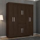 Guarda Roupa Casal Munique 8 Portas Ébano Touch Baby Home Demóbile