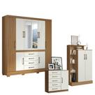 Guarda Roupa Casal Nápole 2045149 com Armário Multiuso Florença 2000199 e Cômoda Sapateira Milão 2014145 Atacama Off White - Aramóveis Guarda Roupa Casal Nápole 2045149 com Armário Multiuso Florença 2000199 e Cômoda Sapateira Milão 2014145 Atacama Off White - Aramóveis
