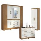 Guarda Roupa Casal Nápole 2045149 e Armário Multiuso 2000191 e Cômoda 2014148 Atacama Off White - Aramóveis