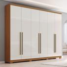 Guarda-Roupa Casal New Jade 6 Portas 3 Gavetas Cinamomo/Off White - Henn Guarda-Roupa Casal New Jade 6 Portas 3 Gavetas Cinamomo/Off White - Henn
