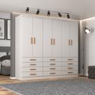 Guarda-Roupa Casal New Mônaco 6 Portas 12 Gavetas Branco - Evidência Móveis