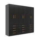 Guarda-Roupa Casal New Monaco 6 PT 12 GV Preto