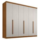 Guarda Roupa Casal New Monumental 6 Portas 4 Gavetas Cinamomo Areia Fosco - Zanzini
