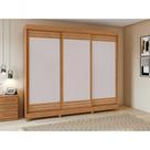 Guarda Roupa Casal Nice 3 Portas Dupla Face 4 Gavetas Amendoa Clean Off White