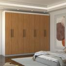 Guarda-Roupa Casal Nirvana 8 Portas 4gavetas Branco/Cinamomo - Panorama Móveis