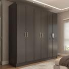 Guarda-Roupa Casal Normandia 6 Portas 2 Gavetas Black - Panorama Móveis
