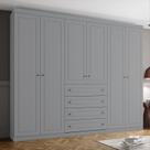 Guarda Roupa Casal Nova York 6 Portas 4 Gavetas Espresso Móveis Cinza Guarda Roupa Casal Nova York 6 Portas 4 Gavetas Espresso Móveis Cinza
