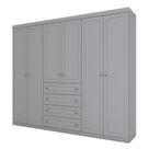 Guarda Roupa Casal Nova York 6 Portas Cinza Henn