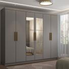 Guarda-Roupa Casal Odisseia 6 Portas 2 Gavetas com Espelho Onix - Panorama Móveis Guarda-Roupa Casal Odisseia 6 Portas 2 Gavetas com Espelho Onix - Panorama Móveis