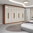 Guarda-Roupa Casal Odisseia 8 Portas 4 Gavetas Cinamomo/Off White - Panorama Móveis