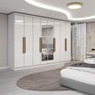 Guarda-Roupa Casal Odisseia 8 Portas 4 Gavetas com Espelho Branco - Panorama Móveis