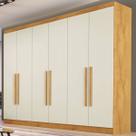 Guarda-Roupa Casal Oslo 6 Portas 4 Gavetas 100% Mdf Peroba/Off White - Mademarques Guarda-Roupa Casal Oslo 6 Portas 4 Gavetas 100% Mdf Peroba/Off White - Mademarques