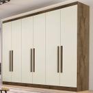 Guarda-Roupa Casal Oslo 6 Portas 6 Gavetas 100% Mdf Brauna Off White - Mademarques