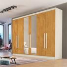 Guarda-Roupa Casal Oslo 6 Portas 6 Gavetas 100% Mdf com Espelho Off White/Peroba - Mademarques Guarda-Roupa Casal Oslo 6 Portas 6 Gavetas 100% Mdf com Espelho Off White/Peroba - Mademarques