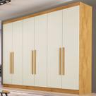Guarda-Roupa Casal Oslo 6 Portas 6 Gavetas 100% Mdf Peroba/Off White - Mademarques