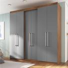 Guarda-Roupa Casal Oxford 6 Portas 2 Gavetas Freijó/Cinza - Irm Móveis