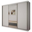 Guarda Roupa Casal Palazzo 3 Portas 6 Gavetas Neve com Espelho Novo Horizonte