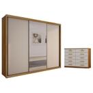 Guarda Roupa Casal Palazzo com Espelho e Gaveteiro Milão com Chave Cumaru 25 Fendi - Novo Horizonte Guarda Roupa Casal Palazzo com Espelho e Gaveteiro Milão com Chave Cumaru 25 Fendi - Novo Horizonte