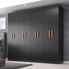 Guarda-Roupa Casal Paris 8 Portas Black - Evidencia Móveis