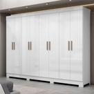 Guarda Roupa Casal Paris Com Pés 8 Portas Mdp Branco Brilho Maxel Branco