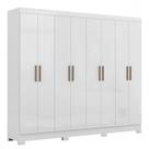 Guarda Roupa Casal Paris com Pés 8 Portas MDP Branco Brilho Maxel