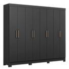 Guarda Roupa Casal Paris com Pés 8 Portas MDP Preto Fosco Maxel