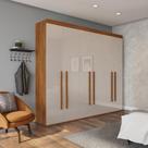 Guarda-Roupa Casal Petrolina 6 PT Imbuia e Off White