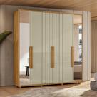 Guarda-Roupa Casal Portinari Ripado 6 Portas 4 Gavetas 2 Portas C/ Espelho - 7 Decor