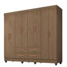 Guarda Roupa Casal Porto 8 Portas Carvalho Oak - Móveis Leão Guarda Roupa Casal Porto 8 Portas Carvalho Oak - Móveis Leão