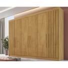 Guarda Roupa Casal Potente 6 Portas c/ 2 Ripados e 6 Gavetas Peroba - Europa