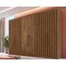 Guarda Roupa Casal Potente 6 Portas c 4 Ripados e 6 Gavetas Braúna Europa