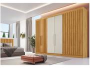 Guarda Roupa Casal Potente 6 Portas c/ 4 Ripados e 6 Gavetas Peroba/Off White - Europa Guarda Roupa Casal Potente 6 Portas c/ 4 Ripados e 6 Gavetas Peroba/Off White - Europa