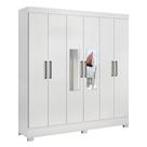 Guarda Roupa Casal Prático Branco com Espelho - Demóbile