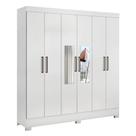 Guarda Roupa Casal Prático Branco Com Espelho - Demóbile