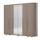 Guarda Roupa Casal Premium 6 Portas 6 Gavetas D338 Avelã Nature - Henn