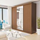 Guarda Roupa Casal Premium Barcelona 205,9cm com Espelho 3 Portas 4 Gavetas Yescasa