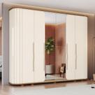 Guarda-roupa Casal Premium Cantos Arredondados com Ripado 6 Portas com Amortecimento 6 Gavetas com U Guarda-roupa Casal Premium Cantos Arredondados com Ripado 6 Portas com Amortecimento 6 Gavetas com U