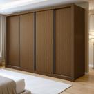 Guarda Roupa Casal Premium Liv 4 Portas de Correr e 4 Gavetas 279,3cm Yescasa
