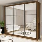 Guarda Roupa Casal Premium Ravena 242cm com Espelho 3 Portas 6 Gavetas Yescasa Guarda Roupa Casal Premium Ravena 242cm com Espelho 3 Portas 6 Gavetas Yescasa