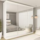 Guarda Roupa Casal Premium Rennes 205,9cm com Espelho 3 Portas 4 Gavetas Yescasa