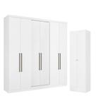Guarda Roupa Casal Presence 6 Portas Branco Acetinado e Multiuso Space Branco - THB