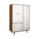 Guarda-Roupa Casal Retrô Plus 3 PT 3 GV Rustik Carvalho e Branco