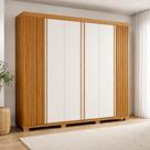 Guarda-roupa Casal Ripado 6 Portas 6 Gavetas 100% MDF 230cm Magnólia Espresso Móveis