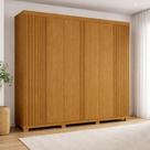 Guarda-roupa Casal Ripado 6 Portas 6 Gavetas 100% MDF 230cm Magnólia Espresso Móveis