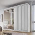 Guarda Roupa Casal Ripado com Espelho 2 Portas 4 Gavetas Atlanta Branco Acetinado Made Marcs