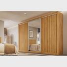 Guarda Roupa Casal Ripado com Espelho - York-Peroba - Móveis Europa Guarda Roupa Casal Ripado com Espelho - York-Peroba - Móveis Europa