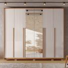 Guarda-Roupa Casal Ripado com Espelhos 6 Portas 6 Gavetas Suburban Gold Lux