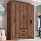 Guarda-Roupa Casal Riveira 6 Portas 2 Gavetas Castanho - Doripel