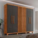 Guarda Roupa Casal Roma Mdf 6 Portas 2 Gavetas Com Pés Naturalle Grafite Com Pés Guarda Roupa Casal Roma Mdf 6 Portas 2 Gavetas Com Pés Naturalle Grafite Com Pés